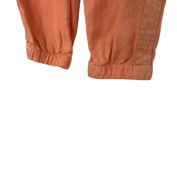 Athleta Womens Cabo Linen Joggers Size 0 Orange Drawstring Casual - Picture 6 of 9